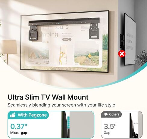 Pegzone Ultra Slim TV Wall Mount for 43-100 Inch TVs, Holds up to 165 lbs in Kuwait