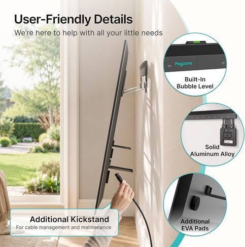Pegzone Ultra Slim TV Wall Mount for 43-100 Inch TVs, Holds up to 165 lbs in Kuwait