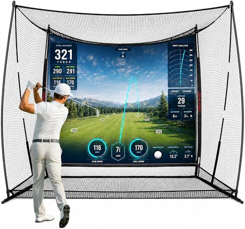 ZEALFEEL Golf Simulator Enclosure & Golf Net with Dual-Layer HD Screen in Kuwait