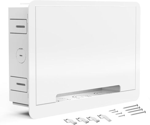 in-Wall TV Box, Media Enclosure, 9 Inches Inwall Cable Management, Organize System Devices, Dual Purpose in-wall Enclosure for TV Home Theater Box, White in Kuwait