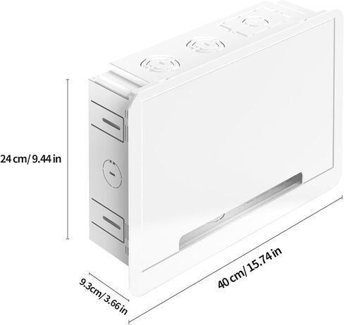 in-Wall TV Box, Media Enclosure, 9 Inches Inwall Cable Management, Organize System Devices, Dual Purpose in-wall Enclosure for TV Home Theater Box, White in Kuwait