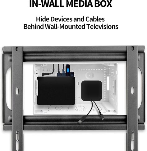 in-Wall TV Box, Media Enclosure, 9 Inches Inwall Cable Management, Organize System Devices, Dual Purpose in-wall Enclosure for TV Home Theater Box, White in Kuwait