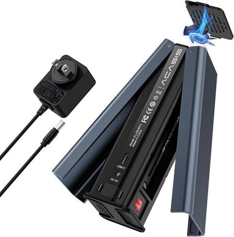M.2 NVMe SSD Cloner, Dual-Bay Offline Duplicator with Cooling Fan, USB C to M.2 Cloner, Pcle Size 2230/2242/2260/2280 Compatible (Grey) in Kuwait