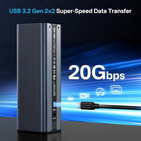 M.2 NVMe SSD Cloner, Dual-Bay Offline Duplicator with Cooling Fan, USB C to M.2 Cloner, Pcle Size 2230/2242/2260/2280 Compatible (Grey) in Kuwait