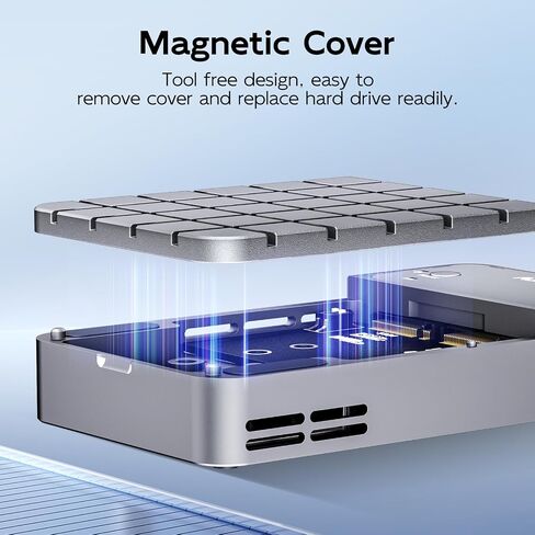 MAIWO RAID NVMe Enclosure USB3.2 GEN2x2 20Gbps, Dual Bay M.2 PCIe NVMe SSD Reader with RAID 0/1/PM/JBOD Cooling Fan, USB-C to C&A Dual Cables, 5V 3A Power Adapter, Aluminum in Kuwait