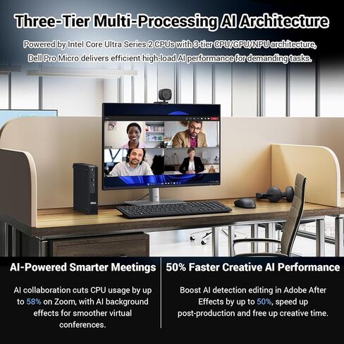 DELL Pro Micro QCM1250 Intel Core Ultra 5 235T Business AI Mini Desktop in Kuwait
