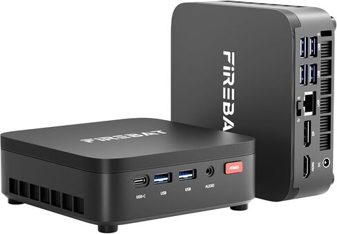 FIREBAT Mini PC AMD Ryzen 4300U (up to 3.7GHz), LAN/Wi-Fi 6/BT 5.2, Type-C/HDMI/DP, 4K @60Hz Support, 16GB LPDDR4, 512GB SSD (Expandable),Silent,Use in Education, Office, and Home Entertainment in Kuwait