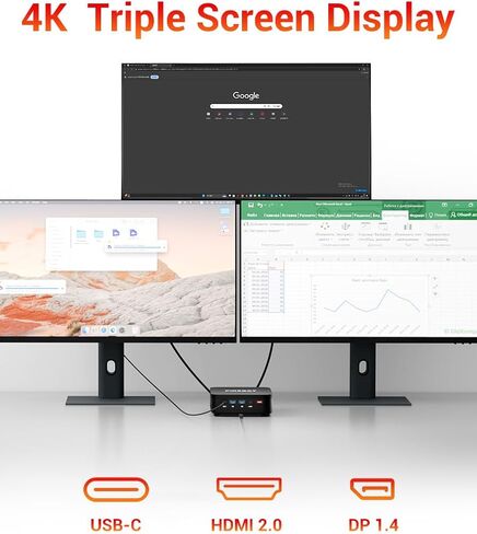 FIREBAT Mini PC AMD Ryzen 4300U (up to 3.7GHz), LAN/Wi-Fi 6/BT 5.2, Type-C/HDMI/DP, 4K @60Hz Support, 16GB LPDDR4, 512GB SSD (Expandable),Silent,Use in Education, Office, and Home Entertainment in Kuwait