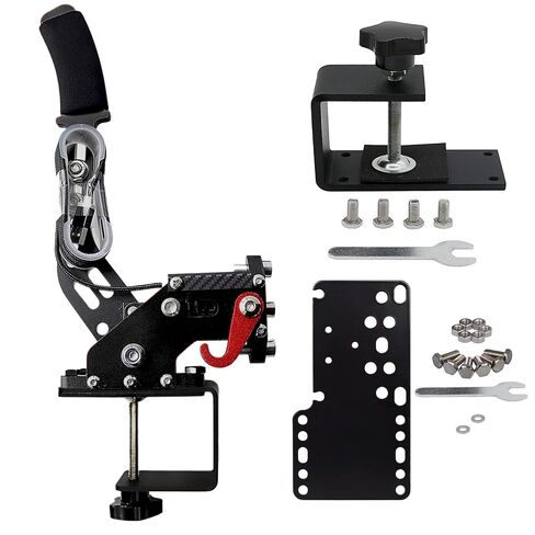 Obokidly Upgrade 2-IN-1 USB Handbrake Support G920 Compatible With XBOX ONE & PC For Simracing Game Sim Rig With Clamp And Black Stainless Steel Fixed Plate,not for G923 (Black) in Kuwait