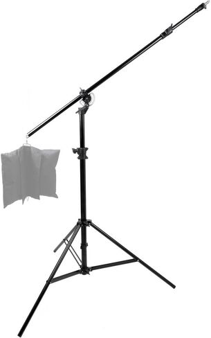 Combo Boom Stand – 12.95' Adjustable Photography Lighting Stand, 19.8 lb Capacity, 7' Boom Arm, Heavy-Duty Steel Support with 5/8" Mount for Studio, Camera, Lighting in Kuwait