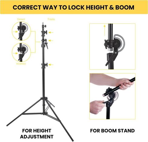 Combo Boom Stand – 12.95' Adjustable Photography Lighting Stand, 19.8 lb Capacity, 7' Boom Arm, Heavy-Duty Steel Support with 5/8" Mount for Studio, Camera, Lighting in Kuwait