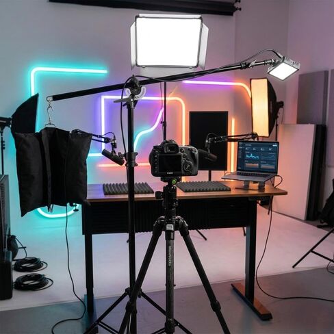 Combo Boom Stand – 12.95' Adjustable Photography Lighting Stand, 19.8 lb Capacity, 7' Boom Arm, Heavy-Duty Steel Support with 5/8" Mount for Studio, Camera, Lighting in Kuwait