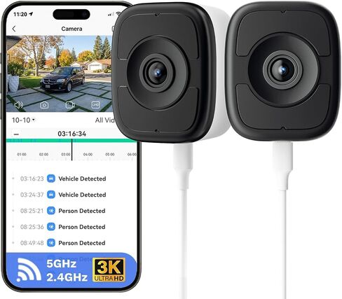 LongPlus 5MP 3K Indoor Window Camera, 2 Pack Safe View Window Camera in Kuwait