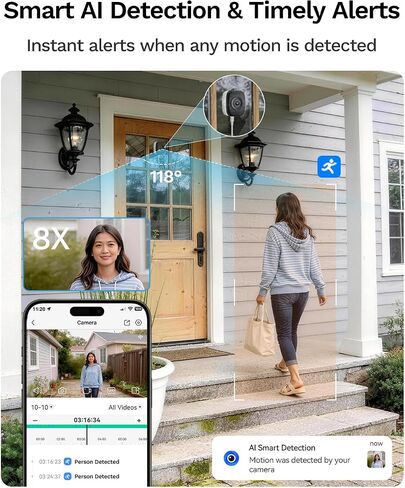 LongPlus 5MP 3K Indoor Window Camera, 2 Pack Safe View Window Camera in Kuwait