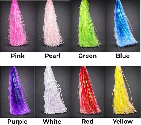 Fly Tying Materials - 8 Colors Crystal Flash, 8 Packs 1mm Width Synthetic Fiber for Streamer Nymph Flies and Lure Making in Kuwait
