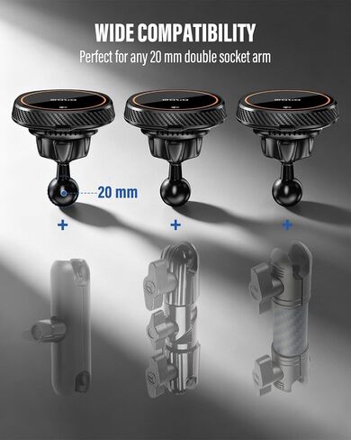 OQTIQ 20mm Qi2 Magnetic Charging Ball Mount, 15W, for MagSafe, Cooling Fan in Kuwait