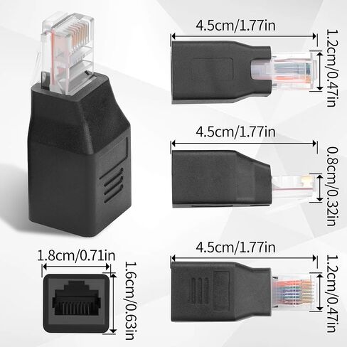 3PCS RJ45 Ethernet Adapter,Cat6 Male to Female Network Connector in Saudi Arabia