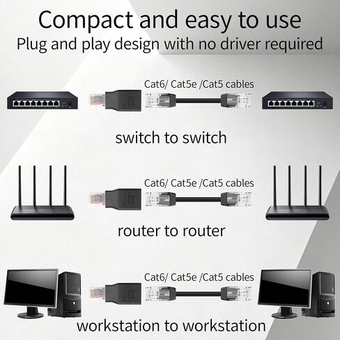 3PCS RJ45 Ethernet Adapter,Cat6 Male to Female Network Connector in Saudi Arabia