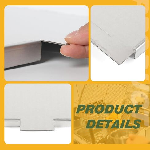 Commercial Deep Fryer Cover, 22 x 15.35 Inch Stainless Steel Tank Lid for 40-50 lbs Gas Floor Fryers, Night Shield with Easy-Peel Protective Film & Hand Lift for Food Truck/Restaurant in Saudi Arabia