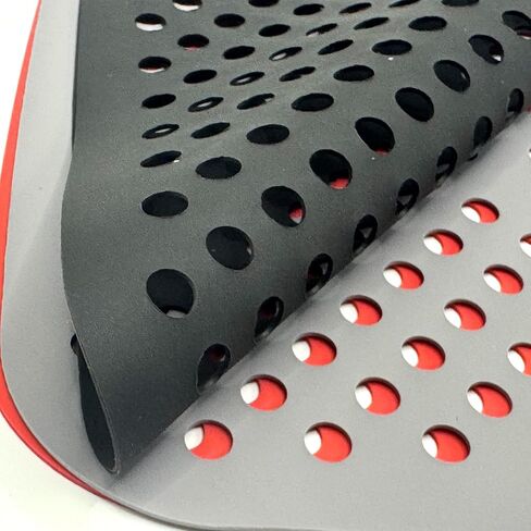 3 Pack 8.5" Reusable Square Silicone Air Fryer Liners Non-Stick, Easy-Clean Accessories Sheet Perfect for Quick Meals (Red&grey&black) in Kuwait