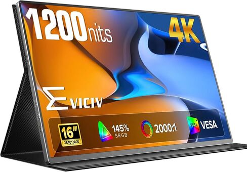 EVICIV Portable Monitor 4K 1200 Nits 16", 3840 * 2400 UHD, 145% sRGB in Kuwait