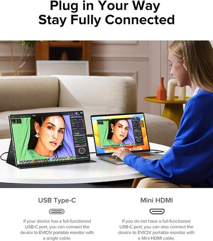 EVICIV Portable Monitor 4K 1200 Nits 16", 3840 * 2400 UHD, 145% sRGB in Kuwait