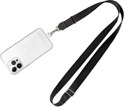 MOLOPPO 1-4 Phone Lanyard for Smartphone, Adjustable Crossbody Strap-Black in Kuwait