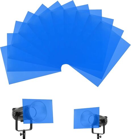 UTEBIT 12 Pcs Colored Plastic Sheets A4 Transparent Gel Light Filter Blue in Kuwait
