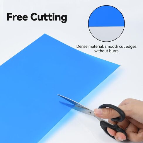 UTEBIT 12 Pcs Colored Plastic Sheets A4 Transparent Gel Light Filter Blue in Kuwait