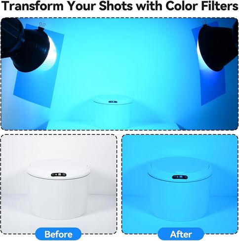 UTEBIT 12 Pcs Colored Plastic Sheets A4 Transparent Gel Light Filter Blue in Kuwait