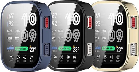 3-Pack Compatible with Amazfit Bip Max Full-Coverage TPU Protective,Lightweight, Scratch-Resistant Watch Case/Available Metallic Plating Colorful Designed for Amazfit Bip Max (Silver&Gold&Blue) in Kuwait