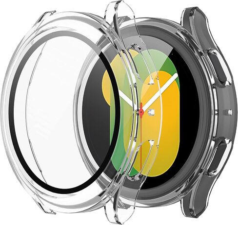 Smiling 2 Pack Case Compatible with Samsung Galaxy Watch 9/8 40mm with Built in Tempered Glass Screen Protector, Hard PC Case Scratch-Resistant Overall Protective Cover- Black in Kuwait