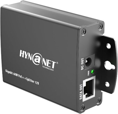60W PoE++ Splitter to 12V/5A,Gigabit Ethernet, 802.3BT, Metal Case, with Voltage Isolation for Monitor,Security Camera in Kuwait