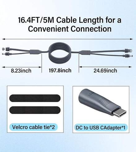 Starlink Mini Cable 16.5FT,2-in-1 Cat6 Ethernet & DC Power Cord in Kuwait