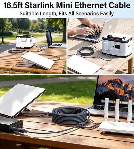 Starlink Mini Cable 16.5FT,2-in-1 Cat6 Ethernet & DC Power Cord in Kuwait
