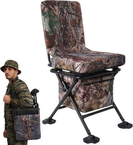 FUNHORUN Hunting Chair with Storage Bag, 360 Degree Swivel Hunting Seat in Kuwait