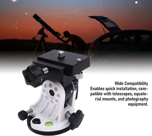 Fabater Telescope Latitude Adjustment Seat 0-90 Degree Aluminum Alloy Precise Dual Knob Fine Angle Adjusting for Astronomical Telescope Equatorial Mount Accessories (White) in Kuwait