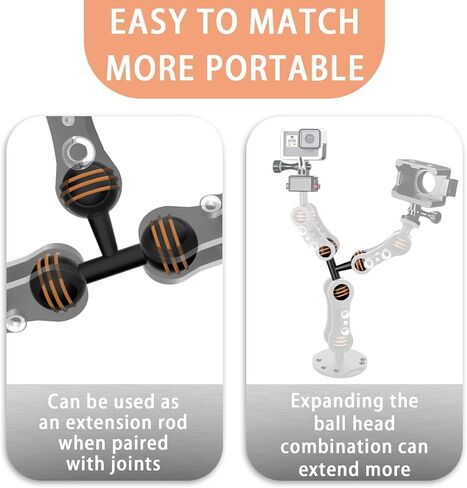 1'' Ball/25mm Aluminum Alloy Triple Ball Mount Compatible with Ram Mounts B Size Double Socket Arm Any B-Size 1'' Brackets.Expandable for GPS Devices(Triple 25mm Aluminum Adapter﻿) in Kuwait