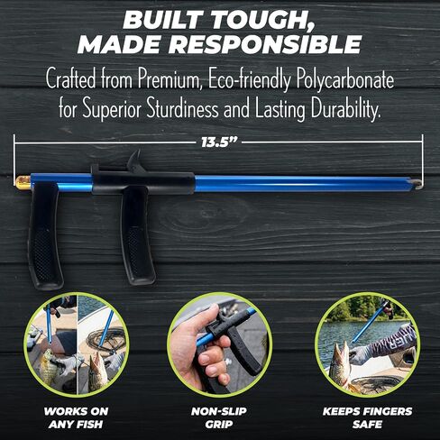 Rite Angler Fishing Hook Removal Tool – Stainless Steel Fish Hook Remover, Hook Extractor for Easy Unhooking, Dehooking and Quick Release Fishing Must Have Accessories Long Remover – 13.5", Blue/Black in Kuwait