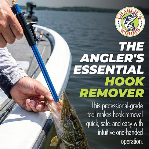Rite Angler Fishing Hook Removal Tool – Stainless Steel Fish Hook Remover, Hook Extractor for Easy Unhooking, Dehooking and Quick Release Fishing Must Have Accessories Long Remover – 13.5", Blue/Black in Kuwait