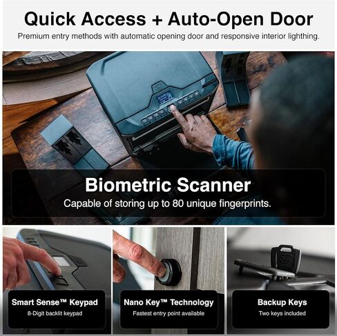 VAULTEK MX Series High Capacity Smart Handgun Safe Multiple Pistol Storage Smart Safe with Biometric Scanner, Live Alerts, Modular Interior, and Auto-Open Door (Biometric + WiFi) in Kuwait