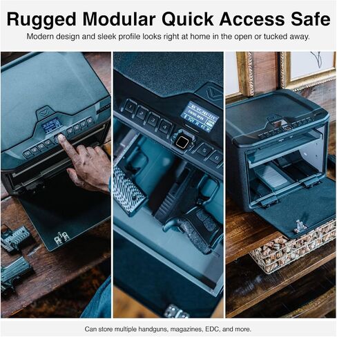 VAULTEK MX Series High Capacity Smart Handgun Safe Multiple Pistol Storage Smart Safe with Biometric Scanner, Live Alerts, Modular Interior, and Auto-Open Door (Biometric + WiFi) in Kuwait
