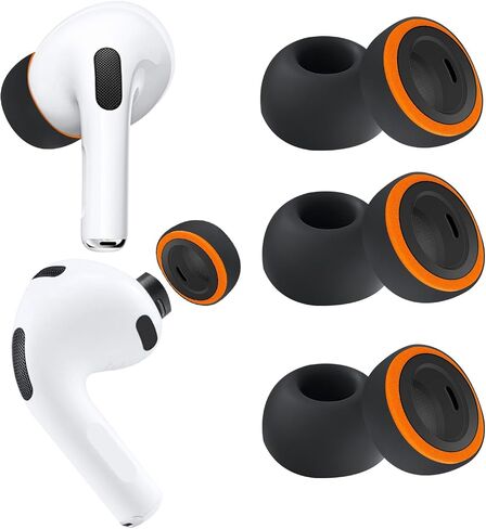 KASOTT 2025 Upgraded for AirPods Pro 3 Memory Foam&Silicone Hybrid Ear Tips, Ultimate Comfort, Anti-Slip Eartips, Superior Noise Isolation, Fits in The Charging Case, 3 Pairs (Black, Assorted S/M/L) in Kuwait