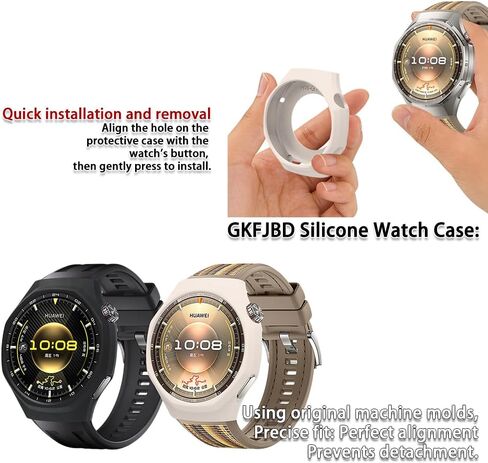 Screen Protector & Case Compatible for Huawei Watch GT 6 Pro Smart Watch, 1.47'' Display ，HD Tempered Glass Protective Film and Silicone Soft Cases Not for GT 6 (Pack of 3+2) in Saudi Arabia
