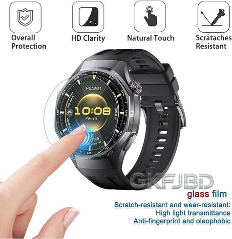 Screen Protector & Case Compatible for Huawei Watch GT 6 Pro Smart Watch, 1.47'' Display ，HD Tempered Glass Protective Film and Silicone Soft Cases Not for GT 6 (Pack of 3+2) in Saudi Arabia