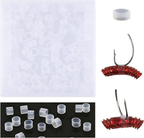 Wacky Worm O-Rings with Tool - Heavy Duty Silicone Bait Saver Kit for Senko Worms, Prevents Bass from Tearing Soft Plastics, Fits 3-6" Stick Baits for Wacky & Neko Rig (151pc or 181pc Options) in Saudi Arabia