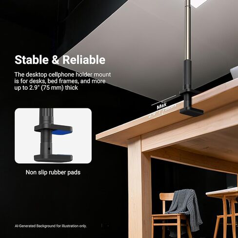 NEEWER Entry Level Version Phone Stand for Desk & Bed, 360° Adjustable Office Table Bedside Overhead Cell Phone Holder Mount Compatible with iPhone Samsung Android for Video Recording Filming, X6 in Kuwait