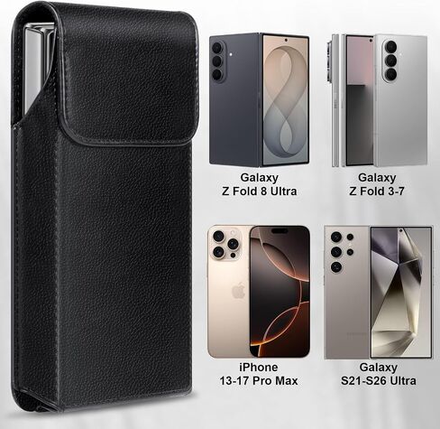 Leather Phone Holster for Z Fold 8 Ultra Case /Z Fold 7 Case with Belt Clip in Kuwait