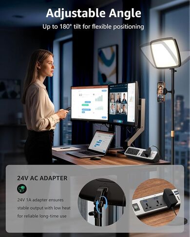NiceVeedi 14" Large Soft Light with 75" Stand, Full Screen Dimmable Ring Light, 3 Color/Modular Design/Remote/Phone Holder, Streaming Light for Video Recording/Home Office/TikTok/Makeup/Zoom in Kuwait