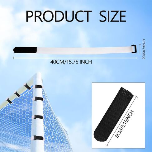 80 Pcs Soccer Goal Net Attachment Straps Adjustable Fastening Hook and Loop Cable Straps for Holding Soccer Placement Nets Organizer Storage in Kuwait